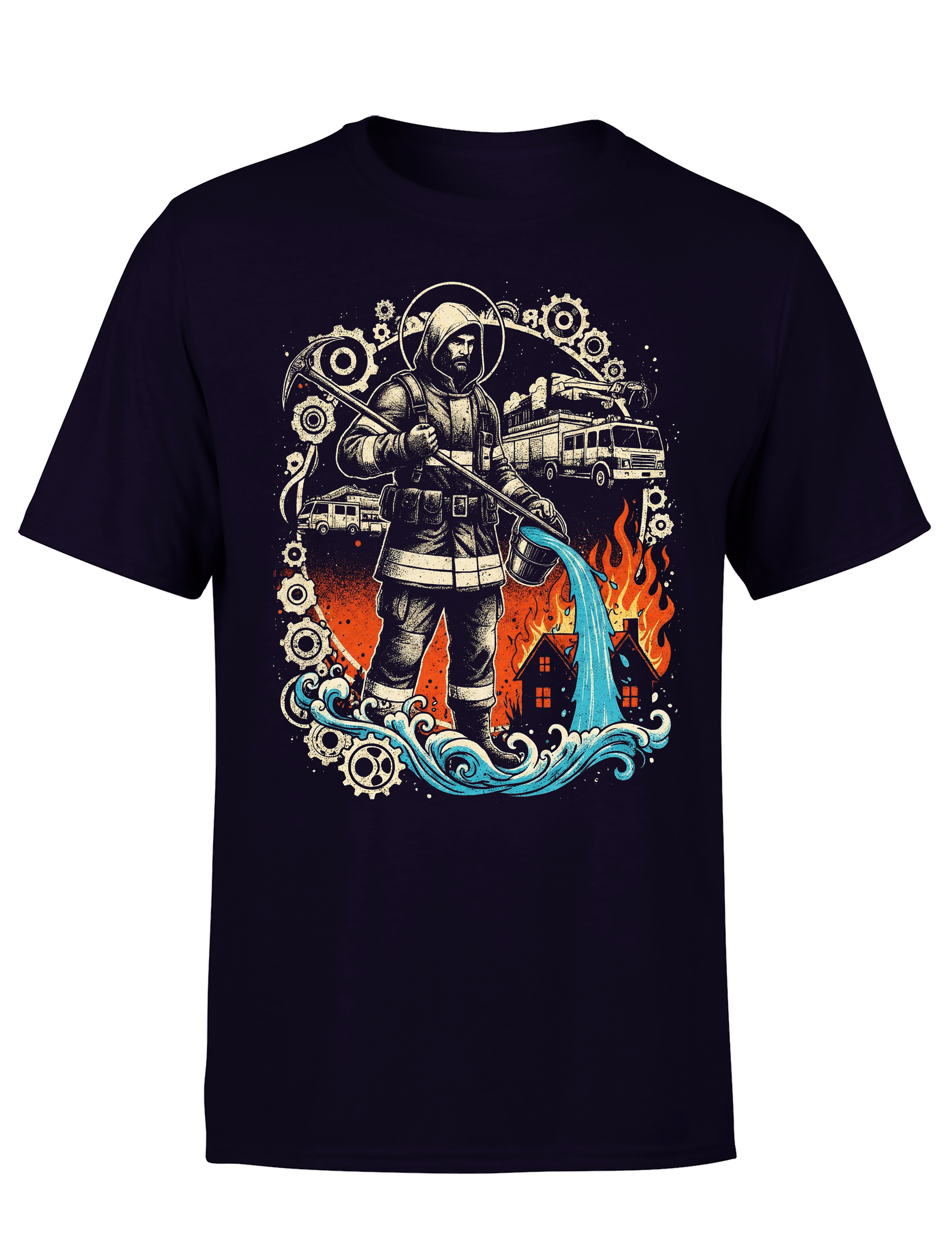 Feuerwehr T-Shirt – Vintage Feuerwehrmann Motiv